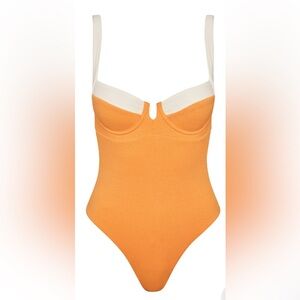 Monday Swimwear Clovelly One Piece - Clementine / Ivory Boucle